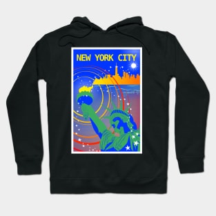 New York City Attraction Print Hoodie